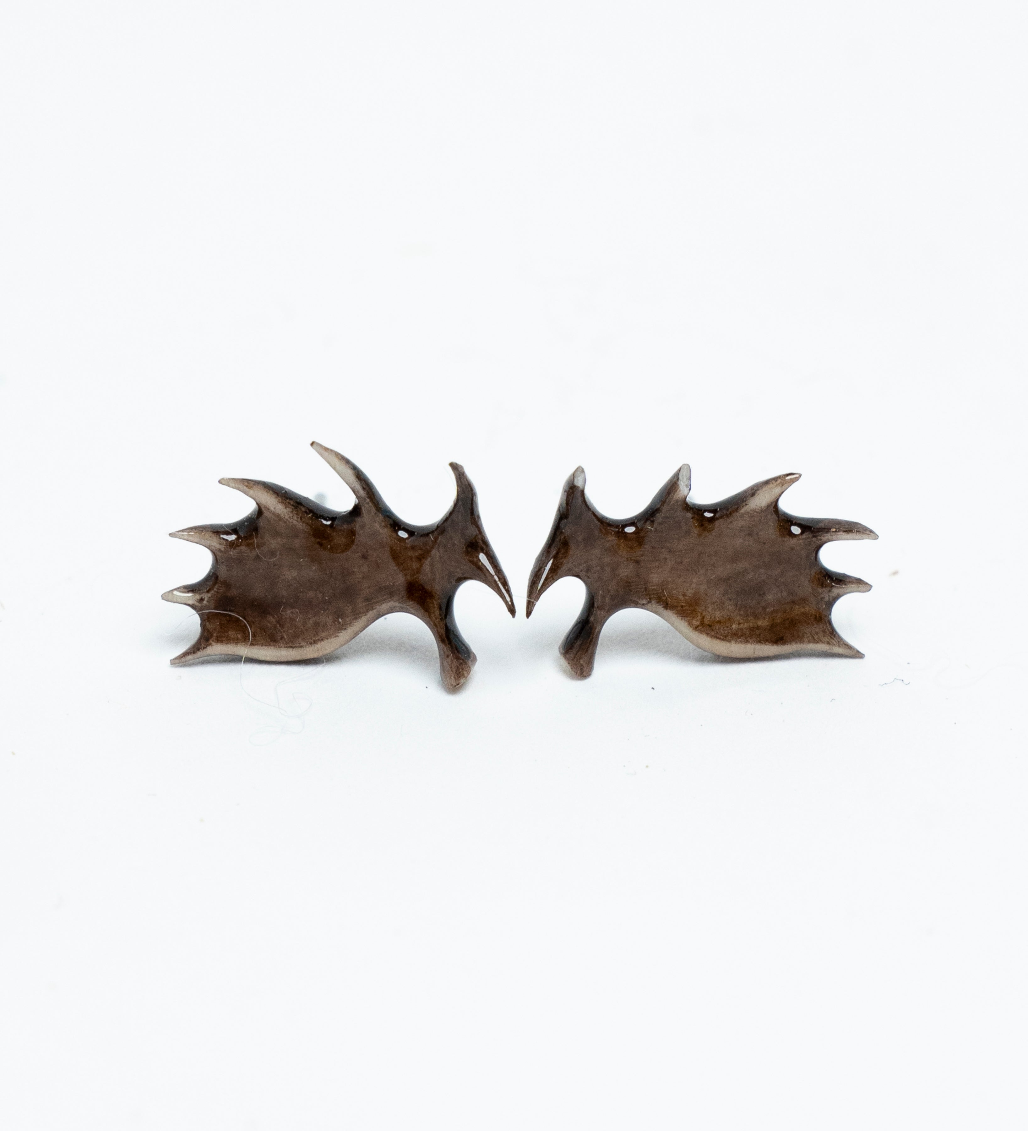 Boucle d'oreille panache orignal bois