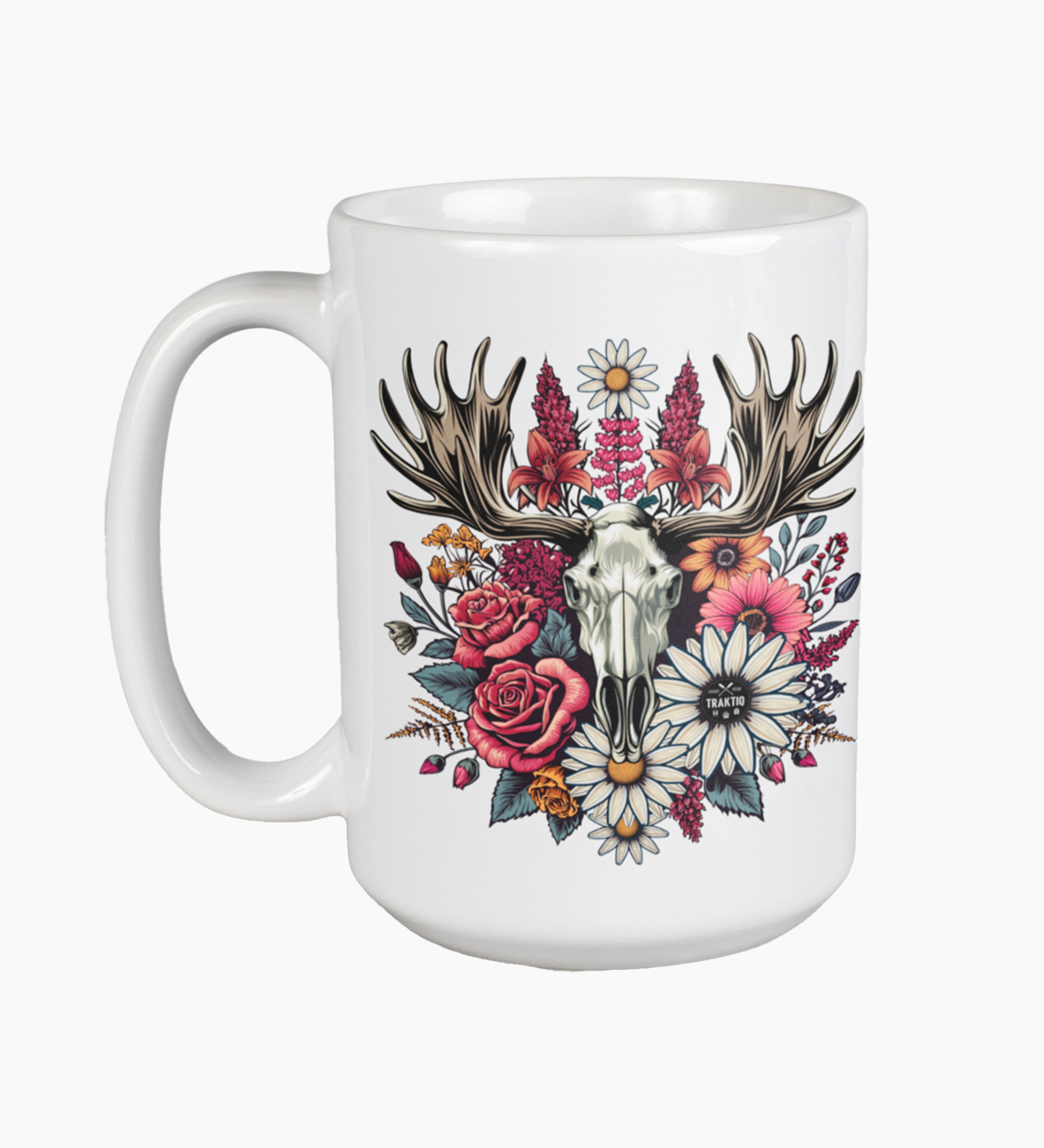 Tassé à café - Crâne orignal avec fleurs