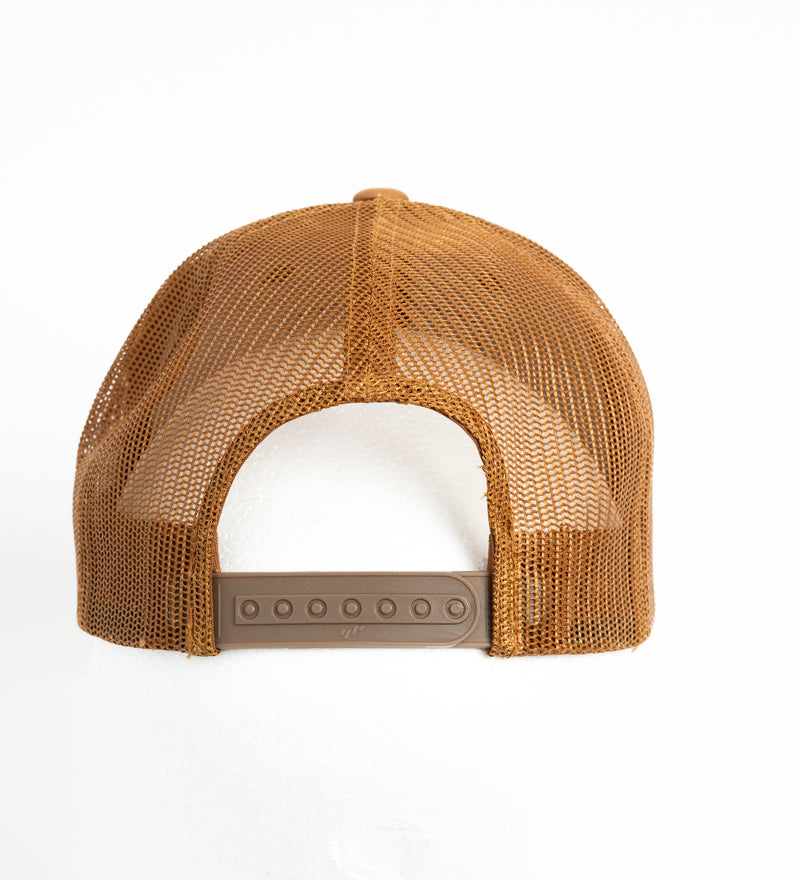 Casquette caramel avec écusson chasse avec chien