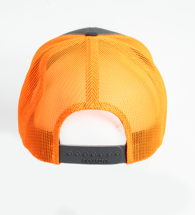 Casquette Traktiq orange néon et charbon