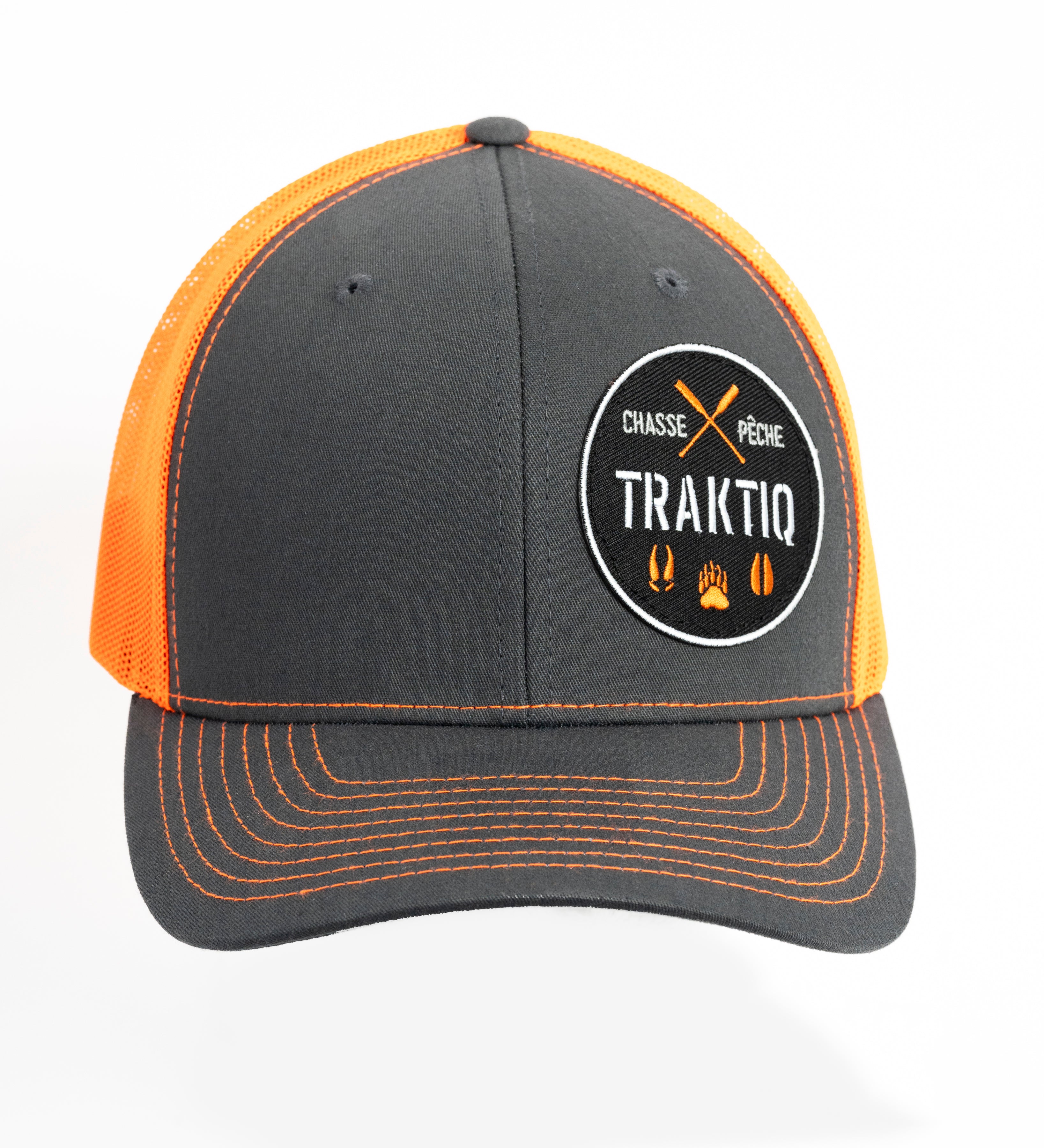 Casquette Traktiq orange néon et charbon