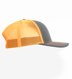 Casquette Traktiq orange néon et charbon