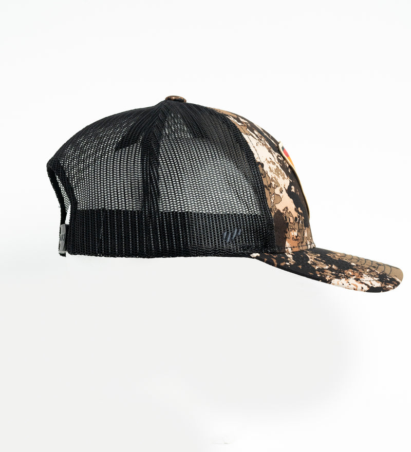 Casquette camouflage avec écusson chasseur avec chien