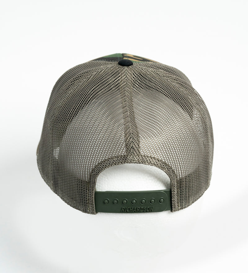 Casquette 7 panneaux logo camo vintage