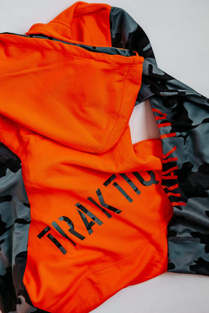 Orange hooded jacket (zip)