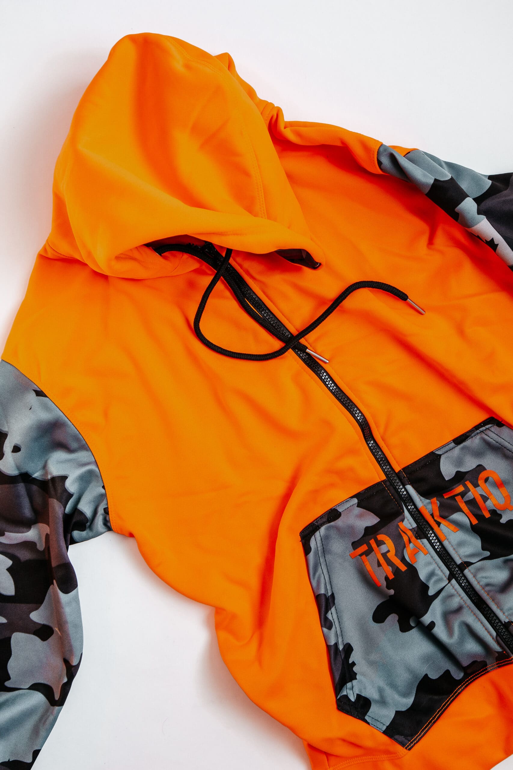 Orange hooded jacket (zip)