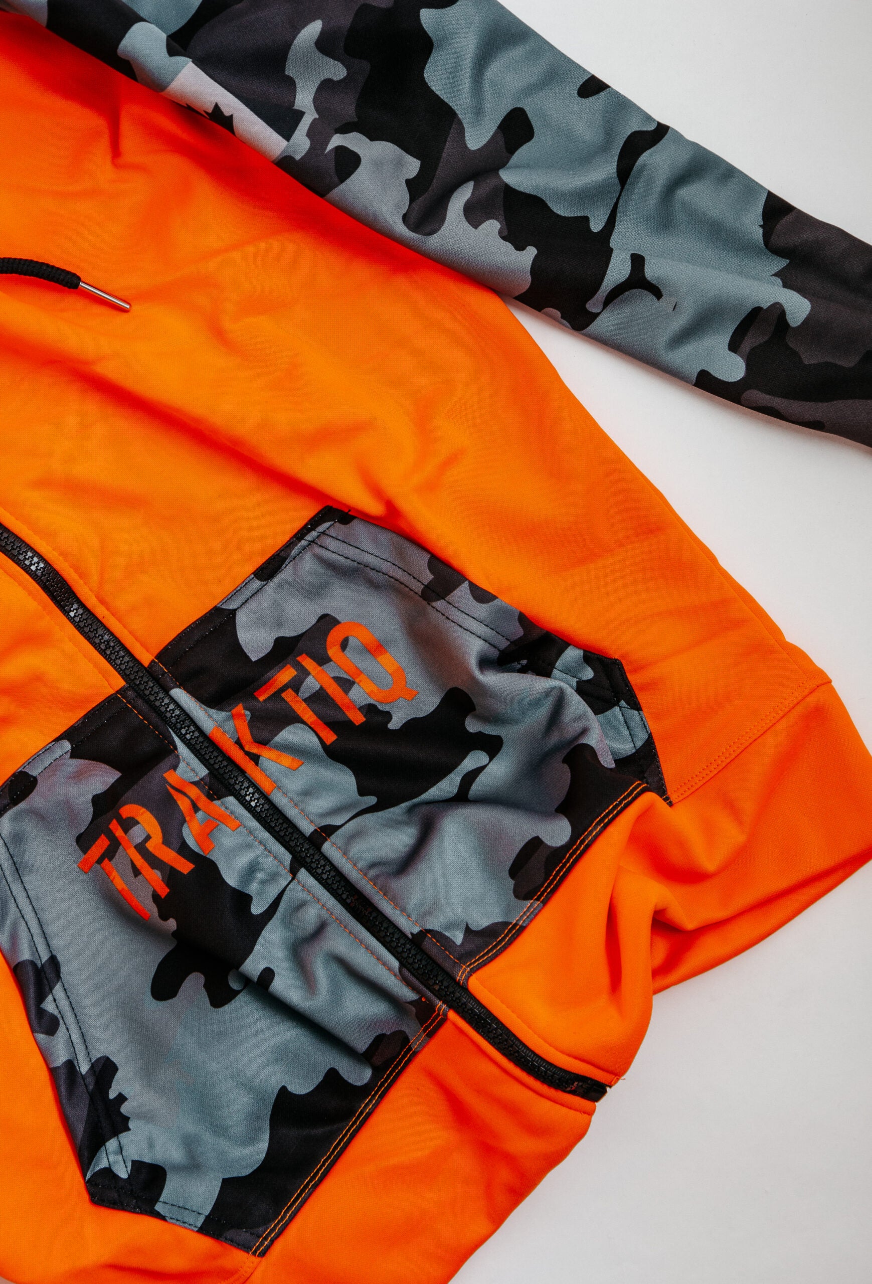 Orange hooded jacket (zip)
