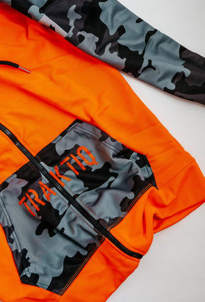 Orange hooded jacket (zip)