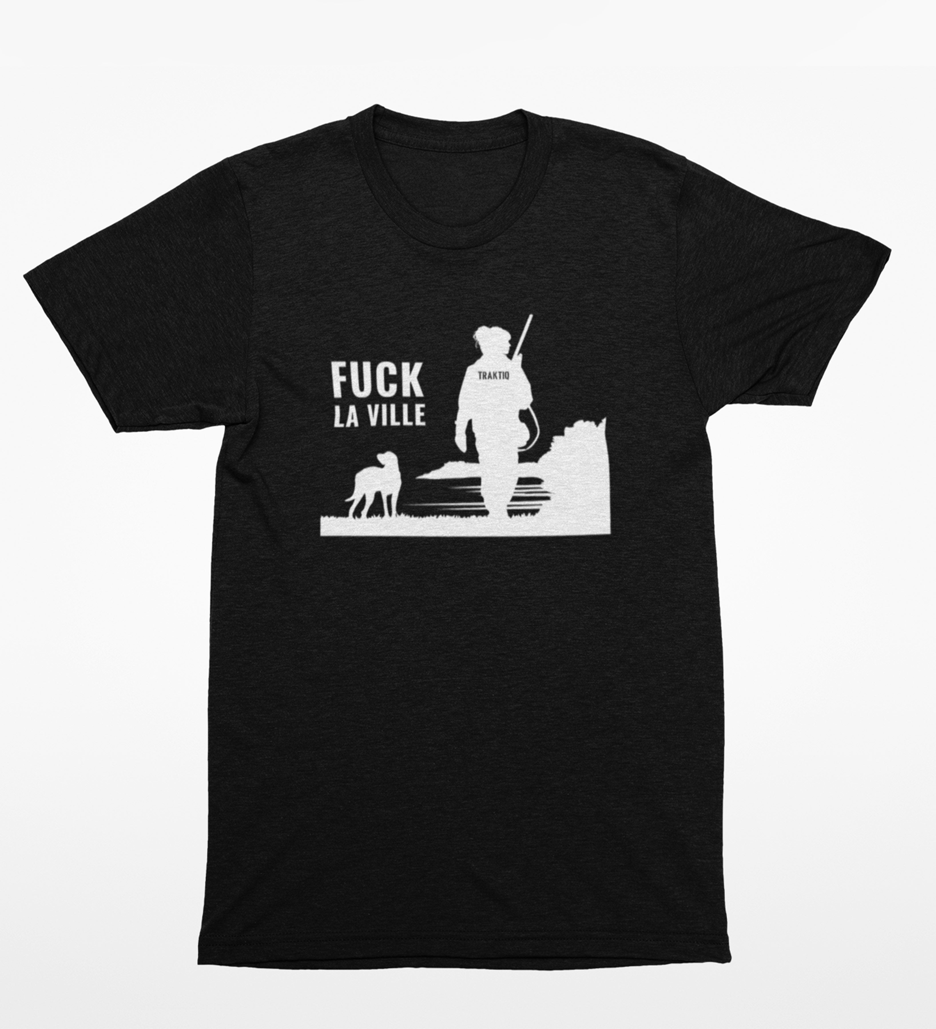 T-Shirt noir - femme - Fuck la ville - chasse
