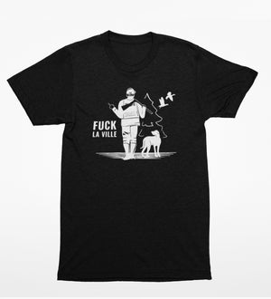 T-Shirt noir - homme - Fuck la ville - Chasse