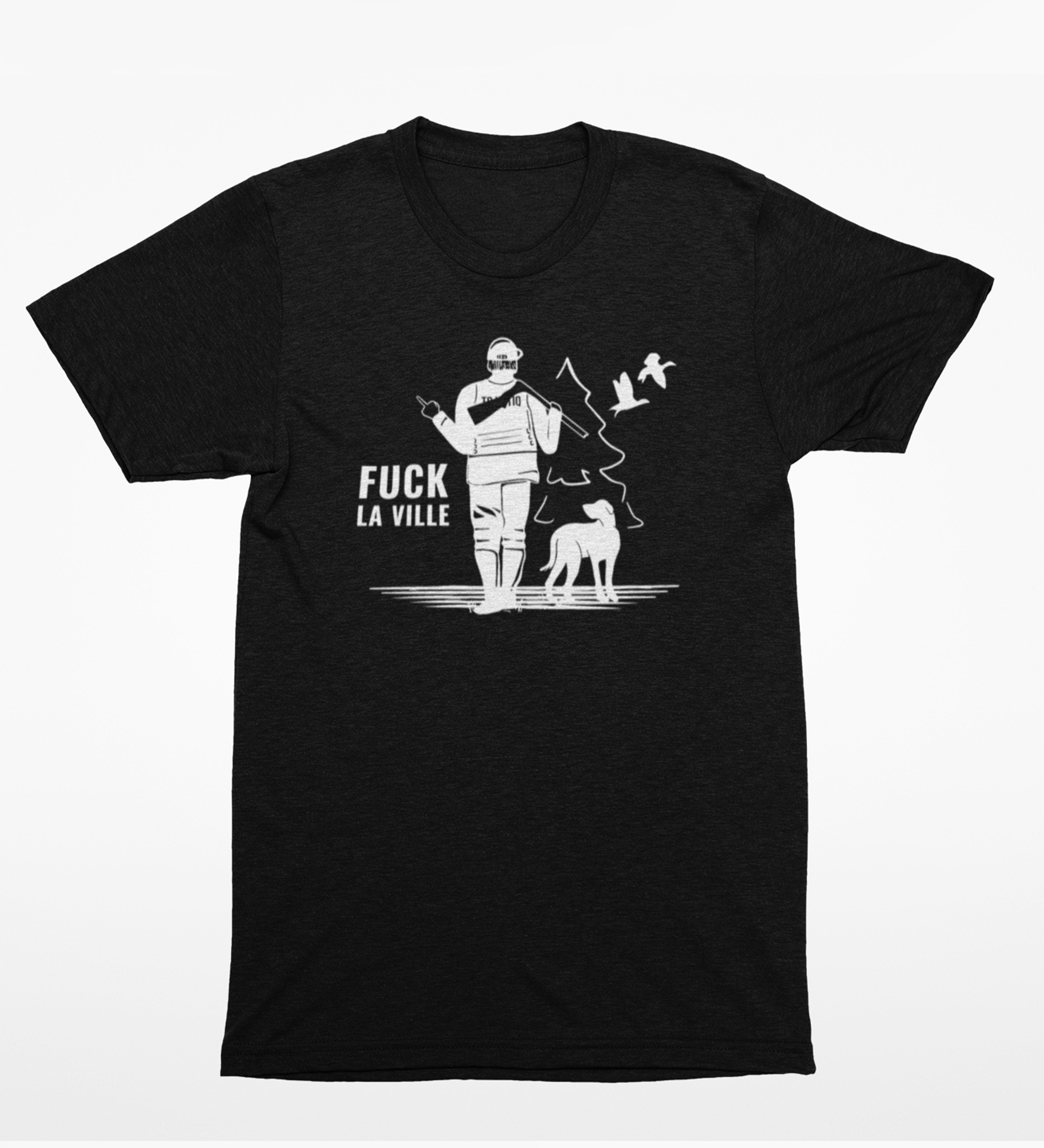 T-Shirt noir - homme - Fuck la ville - Chasse